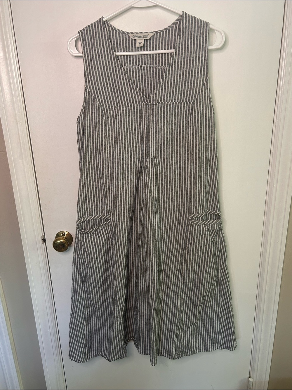 COLDWATER CREEK SATURDAY PLANS STRIPED A-LINE DRESS SIZE MEDIUM